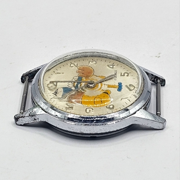 Helbros Jay Ward BullWinkle Indian Chief 17 Jewel Wristwatch Working - Picture 4 of 5
